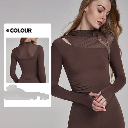 Yoga Clothes Long-sleeved Top With Chest Pad Slim Fit Slimming Limorista