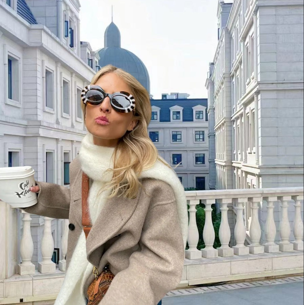 Short Double Breasted Solid Color Coat Casual Temperament British Top Limorista