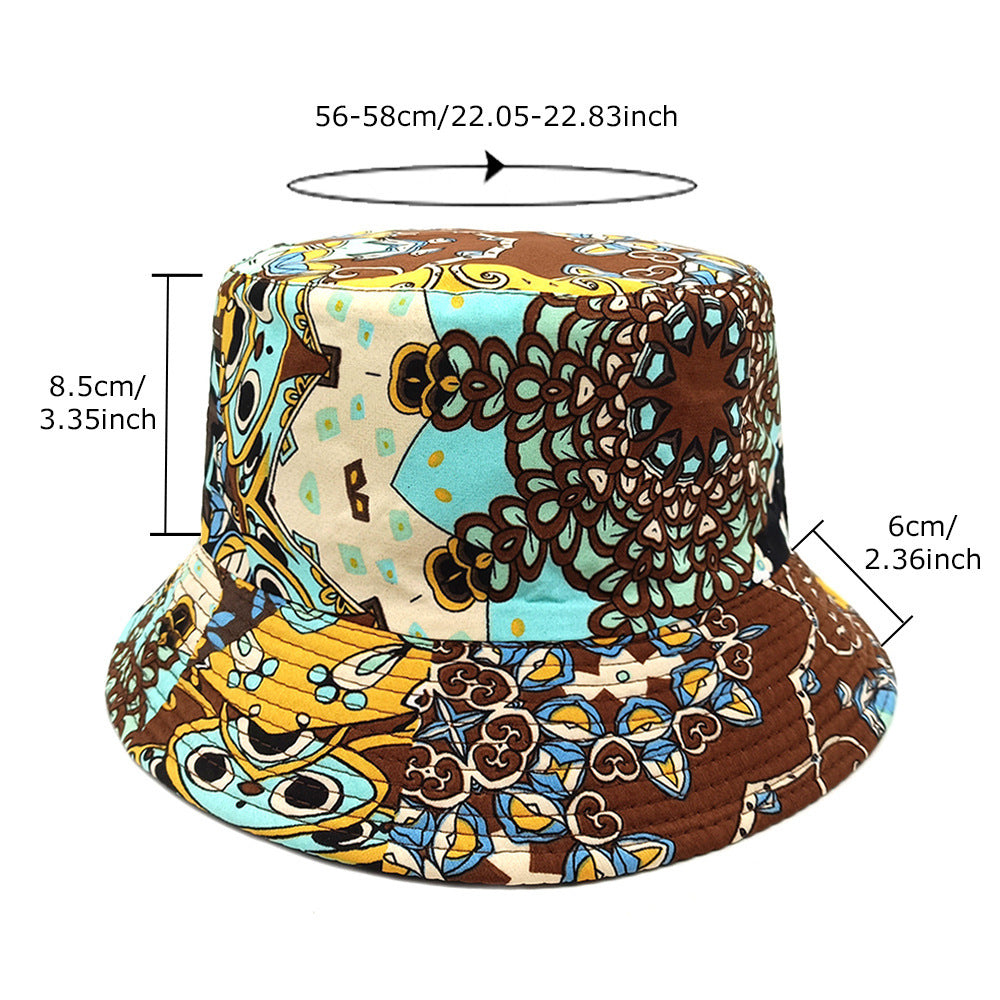Geometric Bucket Hat Color Matching Printing Double-sided Wear Bucket Hat Limorista