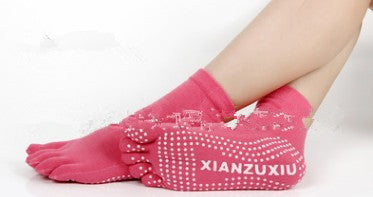 Slip Yoga Socks 5 Toes Socks Letter Print Massage Exercise Short Tube High-quality Cotton Socks Limorista