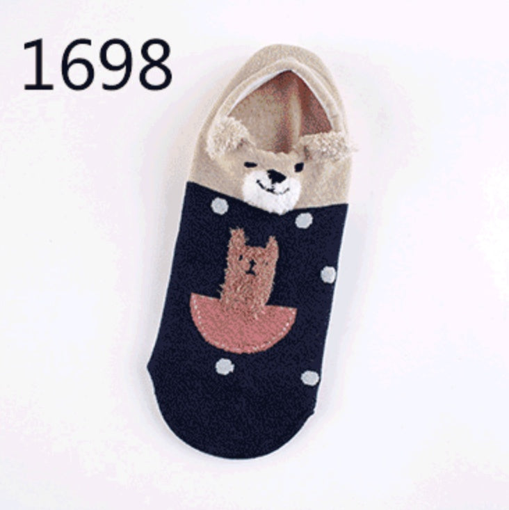 Cute Animals Cotton Short Socks Creative Cartoon Pure Socks Casual Funny Socks Spring Summer Fox Socks Limorista