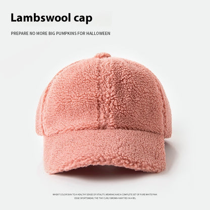 Lamb Wool Hat For Women Plush Peak Cap Limorista