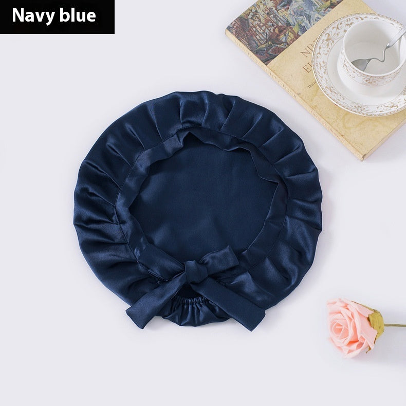 Encrypted Satin Silk Plain Satin Confinement Household Hair Care Lace-up Nightcap Limorista