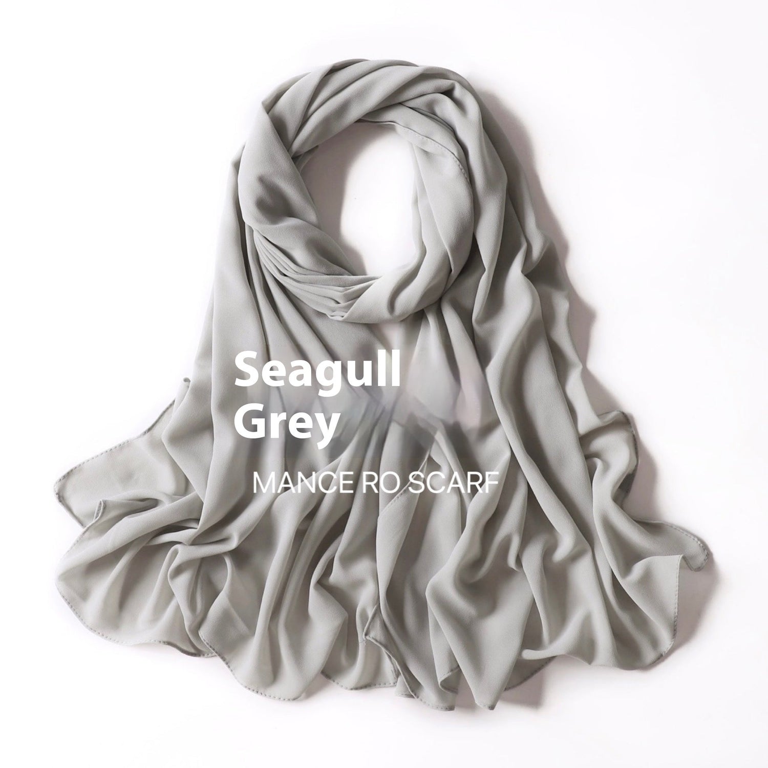 Pure Color Pearl Chiffon Scarf Headcloth Veil Chiffon Scarf Limorista