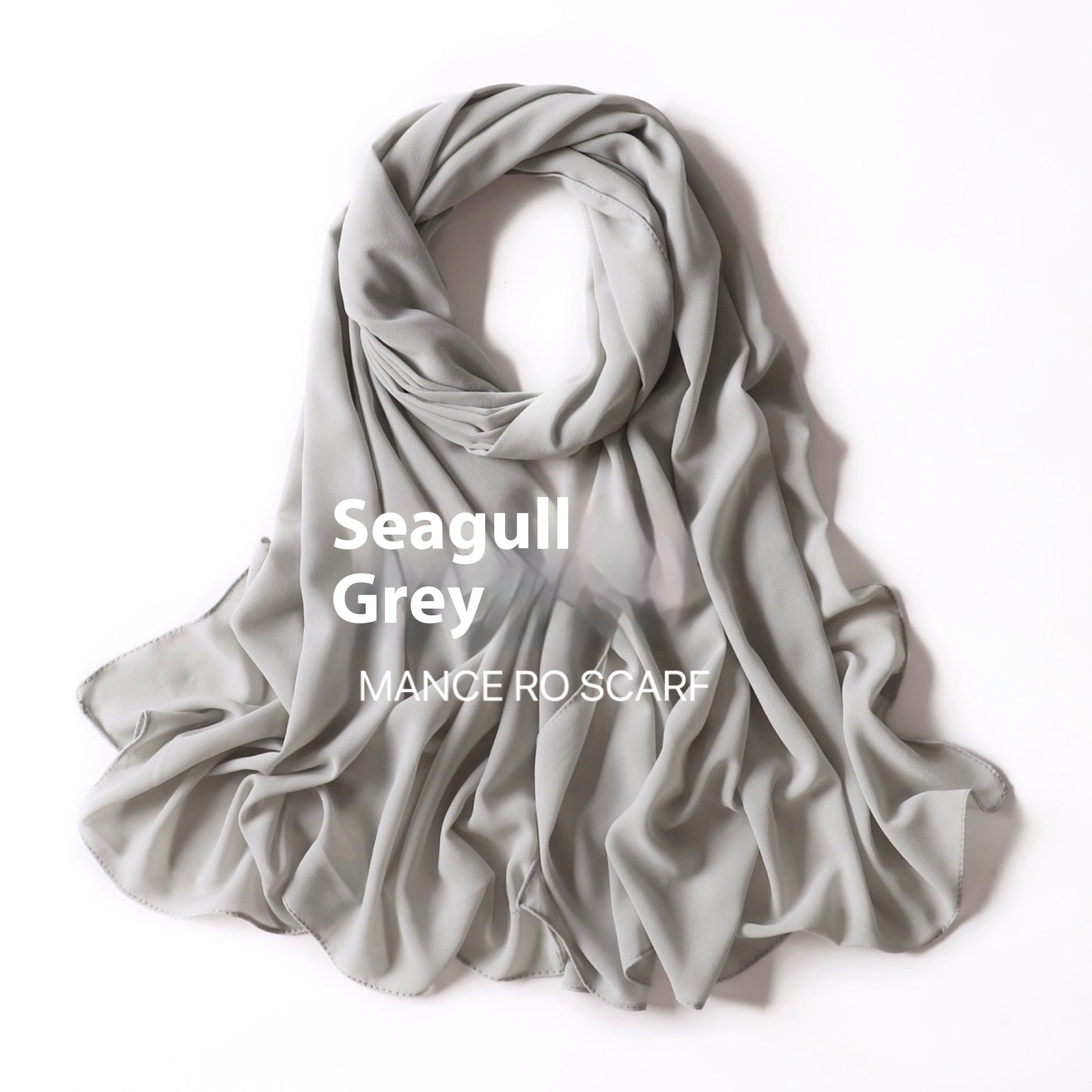 Pure Color Pearl Chiffon Scarf Headcloth Veil Chiffon Scarf Limorista