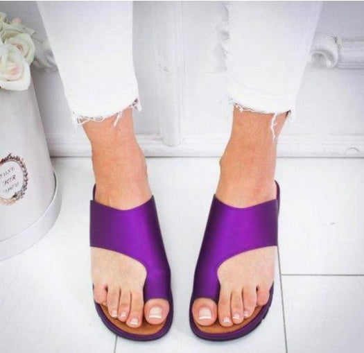 Women Slippers Flat Sole Casual Soft Big Toe Foot Sandal Limorista