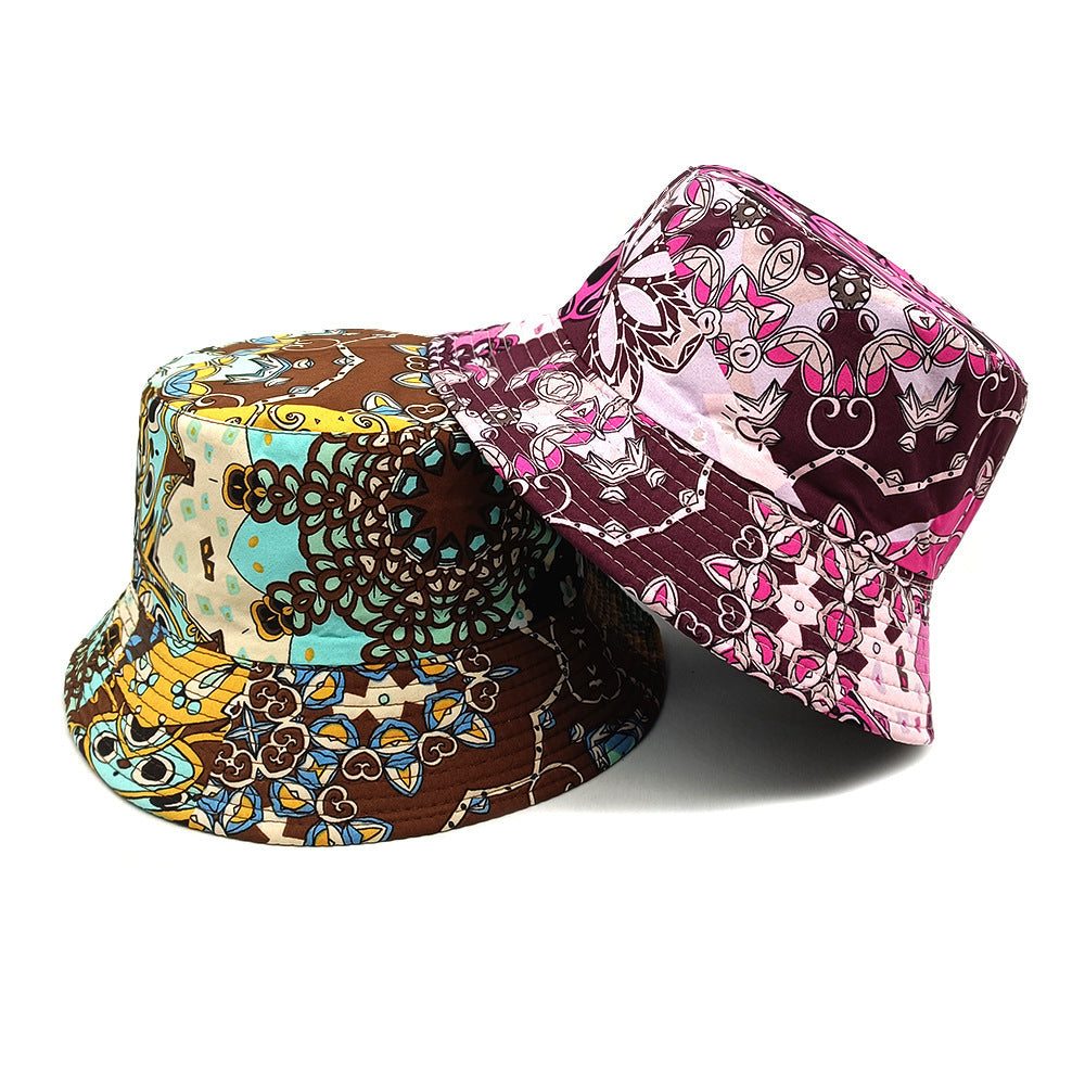 Geometric Bucket Hat Color Matching Printing Double-sided Wear Bucket Hat Limorista