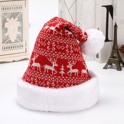Snowflake Deer Knitted Wool Flannel Christmas Hat Limorista