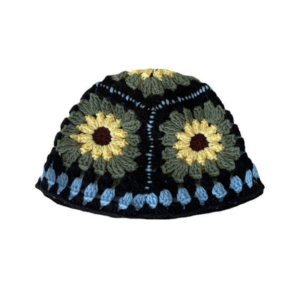 Japanese-style Retro Hollow Flower Handmade Knitted Bucket Hat Women Limorista