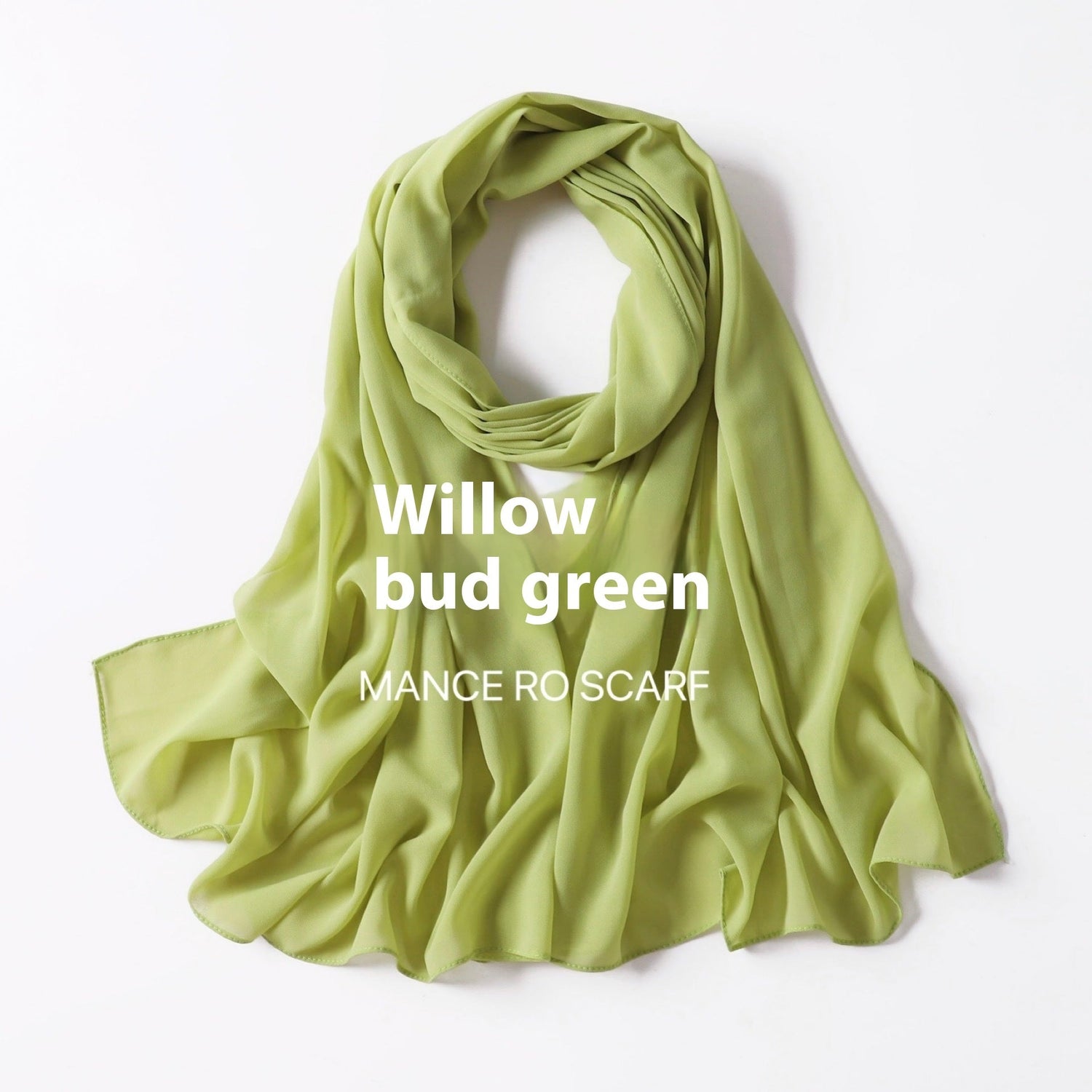Pure Color Pearl Chiffon Scarf Headcloth Veil Chiffon Scarf Limorista