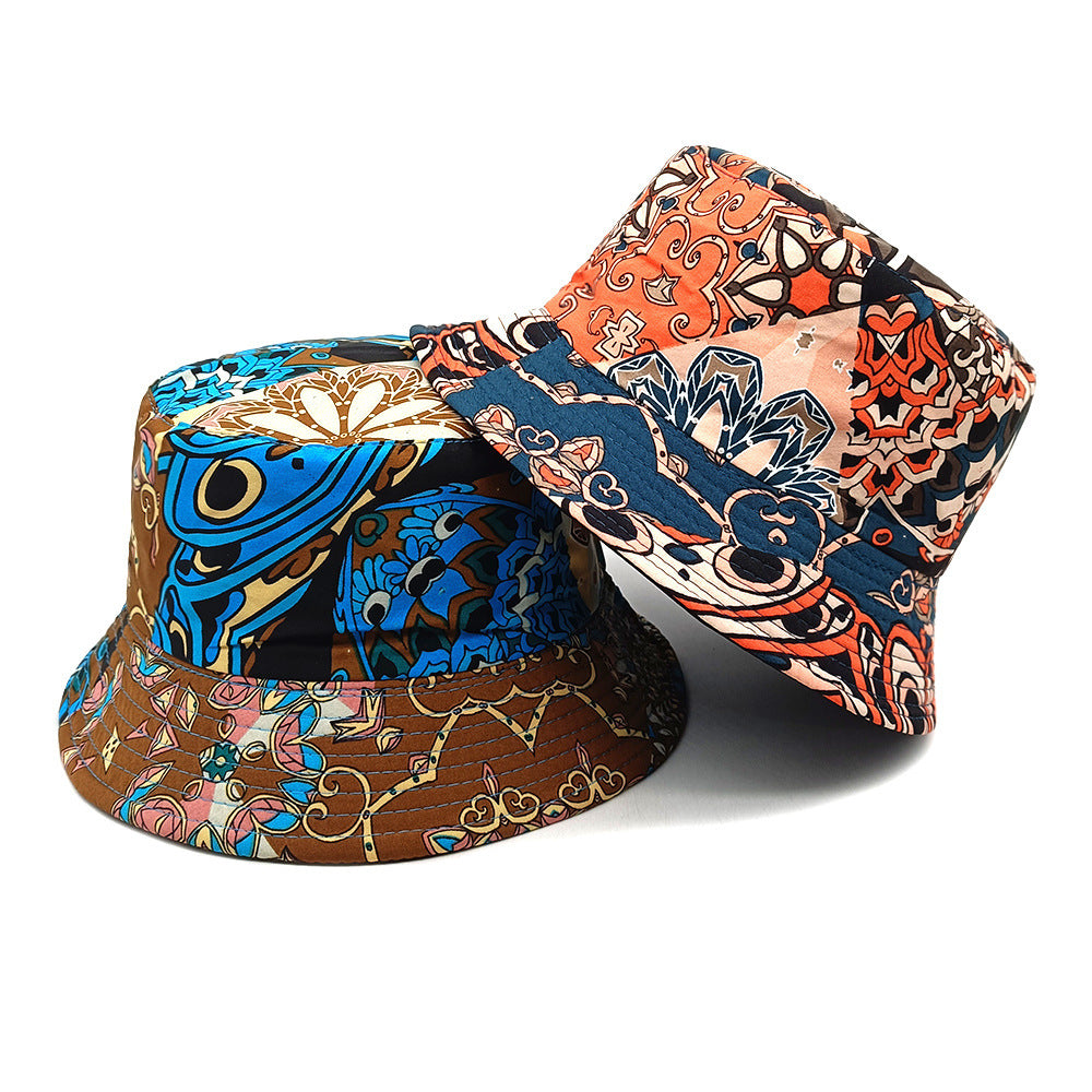 Geometric Bucket Hat Color Matching Printing Double-sided Wear Bucket Hat Limorista