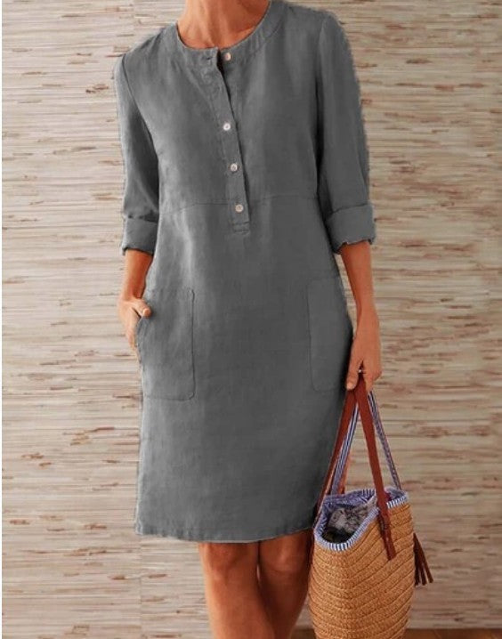 Women Clothing Dress Streetwear Ethnic Style Long Sleeve Dress Limorista