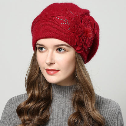 Autumn Winter All-match Rabbit Fur Knitted Woolen Cap Women Limorista