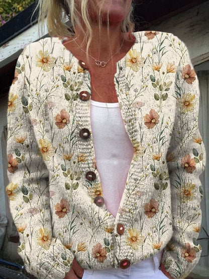 Printed Casual Cloak Coat Cardigan Sweater Limorista