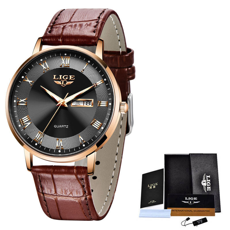 Thin Ladies Quartz Dual Calendar Waterproof Watch Limorista