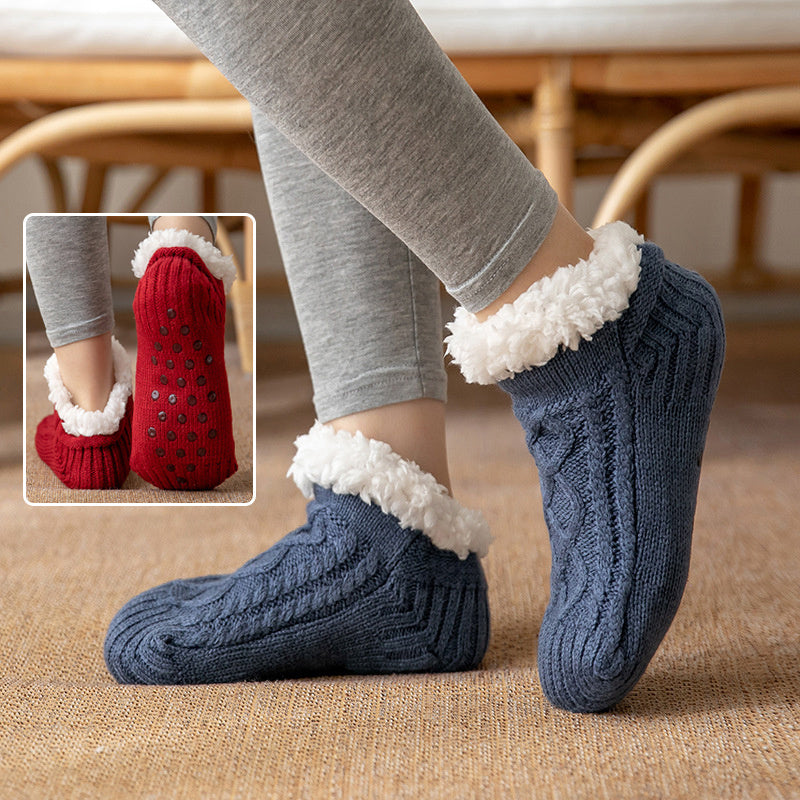 Winter Knitted Plush Floor Socks Home Warm Non-slip Carpet Socks Women Limorista