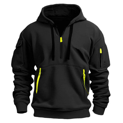 Dropped Shoulder Hooded Sweatshirt Men&