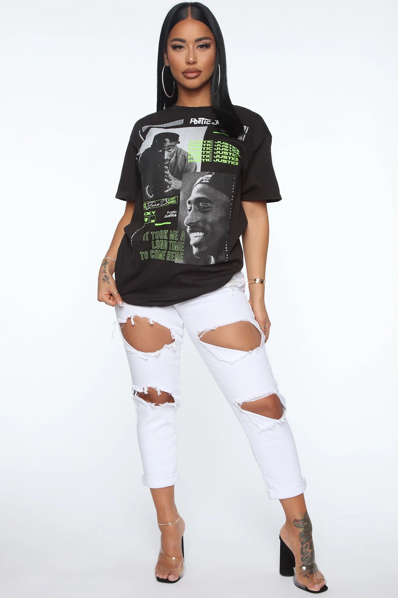 Short sleeve feature print skirt Limorista