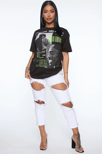 Short sleeve feature print skirt Limorista