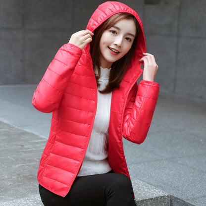 Slim-fit Preppy Style Hooded Lightweight Cotton-padded Jacket Winter Limorista