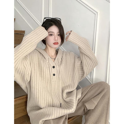 Thick Loose Mid-length Long Sleeve Top Idle Style Hooded Sweater Limorista