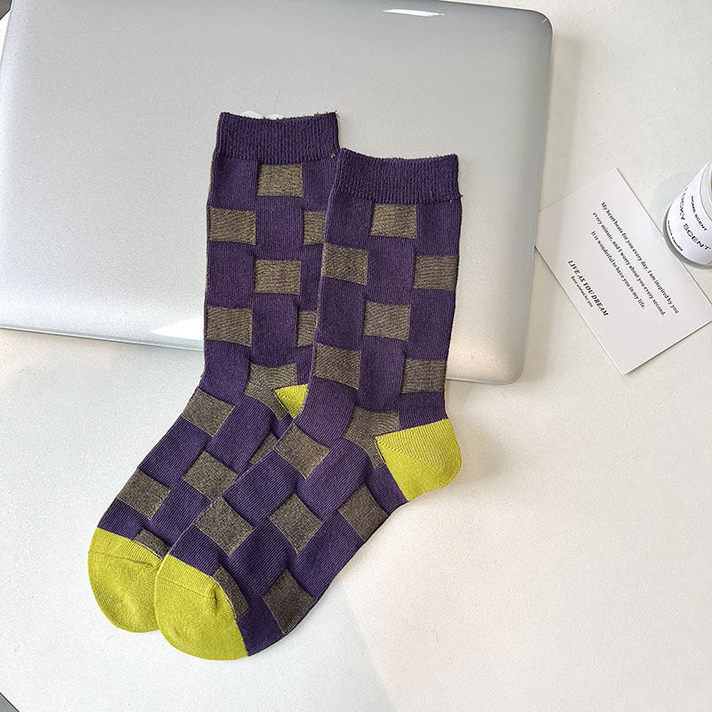 Dopamine Retro Mid-calf Length Double Needle Sweet Cool Street Ladies Loose Socks Limorista