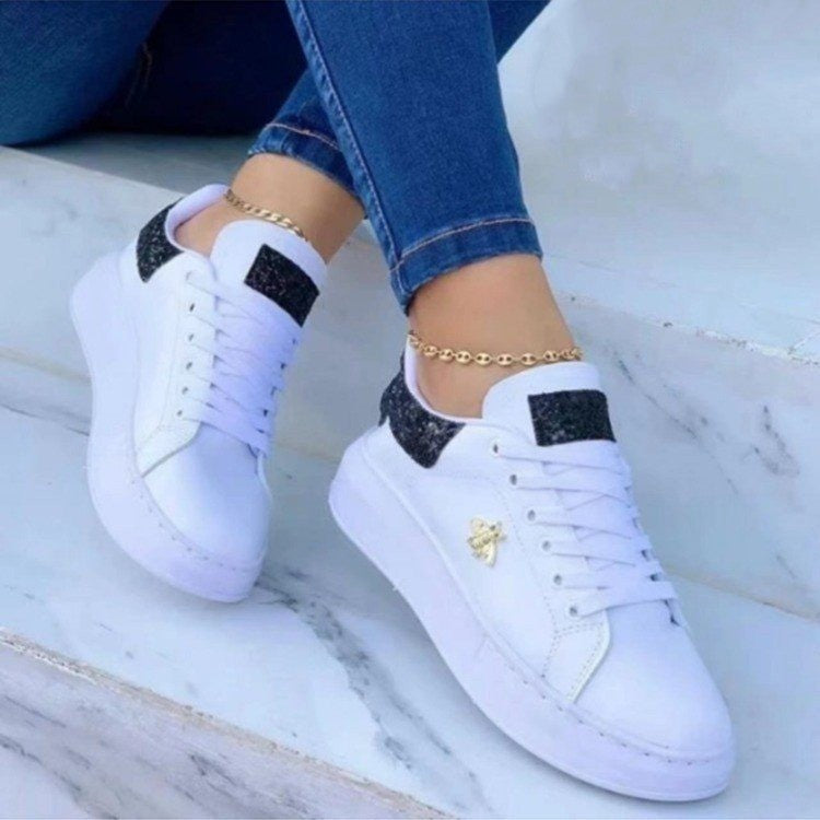 Platform Sneakers Lace-up White Low-top Casual Shoes Limorista