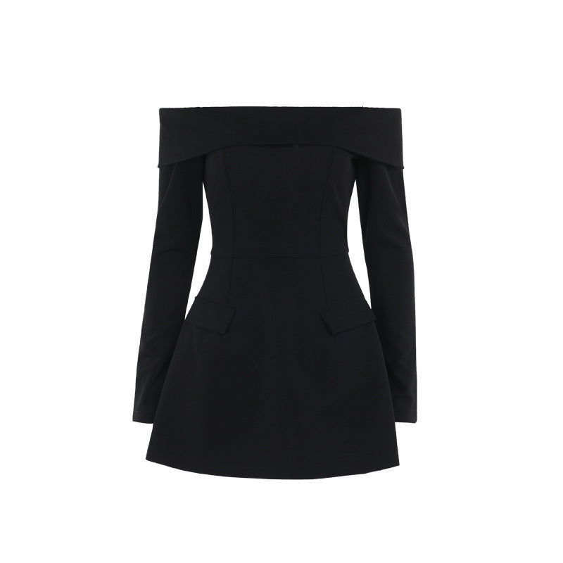 Off-shoulder A- Line Dress Women&