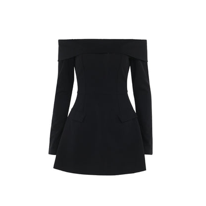 Off-shoulder A- Line Dress Women&