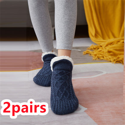 Winter Woolen Socks Women Thicken Warm Home Bedroom Socks Slippers Men Non-slip Foot Warmer Snow Socks Calcetines Mujer Limorista