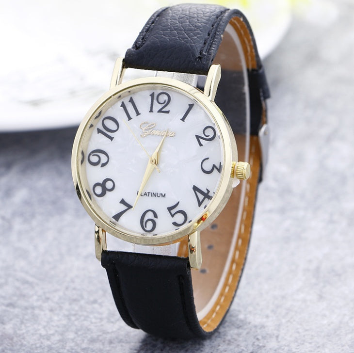 Marble Belt Watch Fashion Geneva Watch  Shell Face Casual Watch For Men And Women Limorista