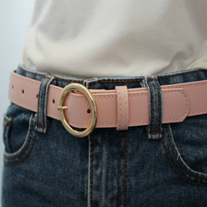 Alloy versatile round buckle belt Limorista