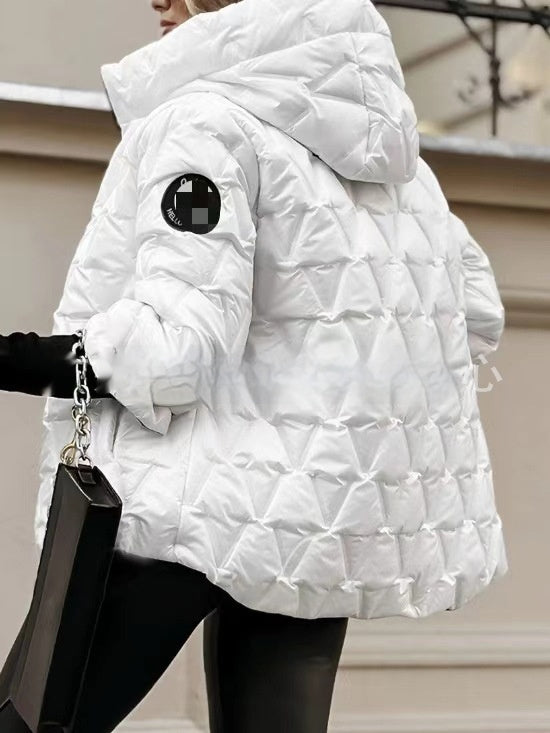 Fashion Hooded Fashion Loose-fitting Long Sleeves Patchwork Cotton Jacket Coat Limorista