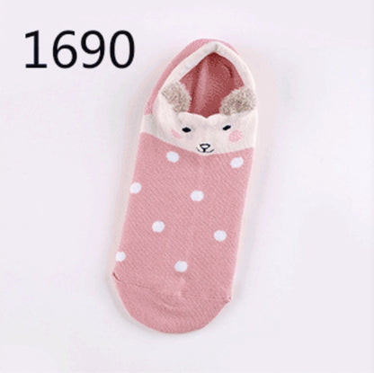 Cute Animals Cotton Short Socks Creative Cartoon Pure Socks Casual Funny Socks Spring Summer Fox Socks Limorista