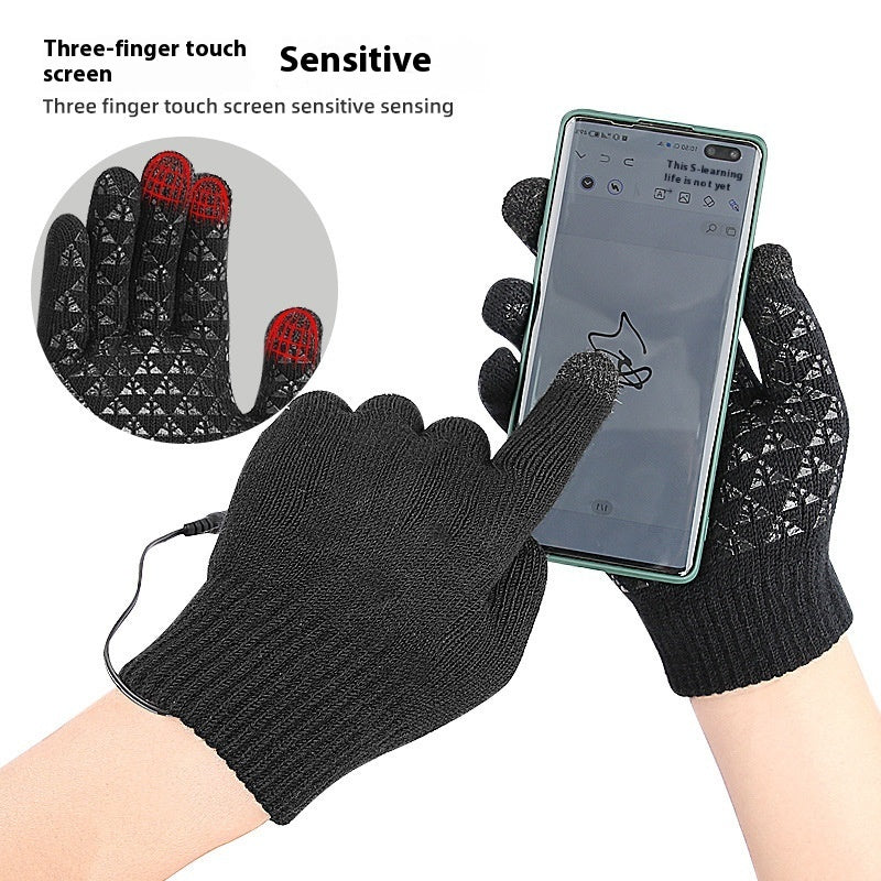 USB Heating Electric Heating Gloves Thermal Thickened Knitting Limorista