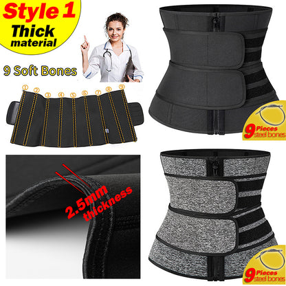 Tummy Sweat Shapewear Bodysuits Women Waist Trainer Slimming 2-3 Belts Workout Shaper Corset Limorista