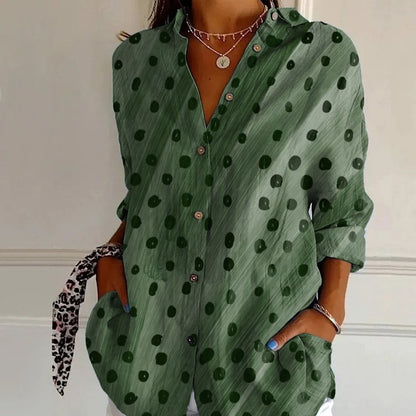 Striped Long-sleeved Shirt Women&