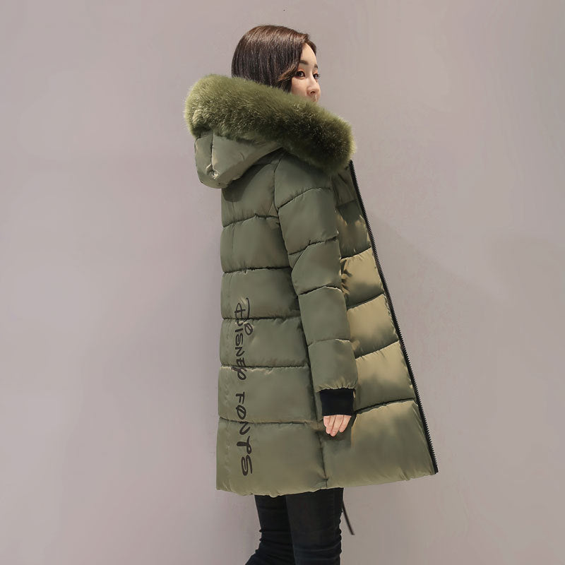 Slim thick cotton jacket large fur collar cotton suit Limorista