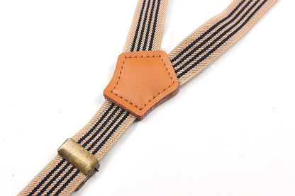 Bib stripe straps straps double shoulder straps men and women elastic elastic suspenders Limorista