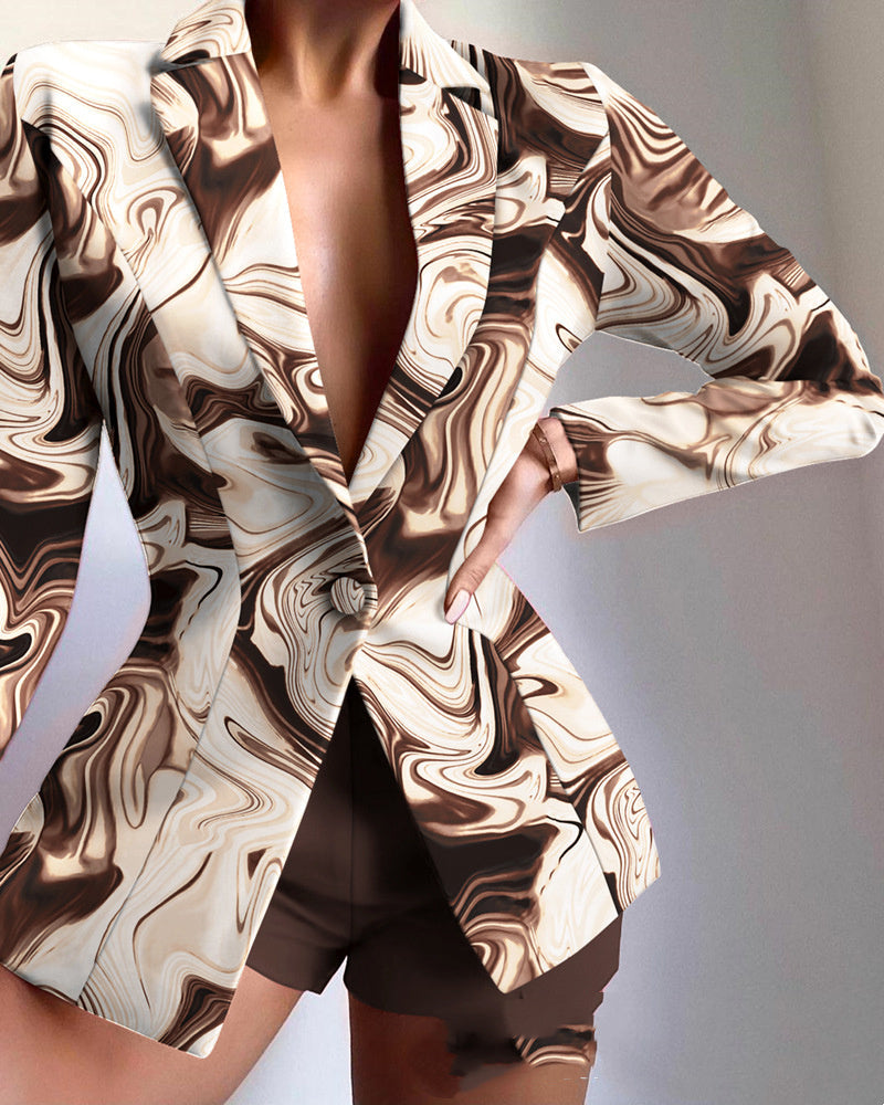 European And American Multicolor Lapel Blazer Limorista