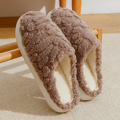 Home Fuzzy Slipper Unisex Cartoon Winter Plush Slipper Anti-Skid Soft Soled Cotton Shoes Comfy Outdoor Couple Slippers Limorista