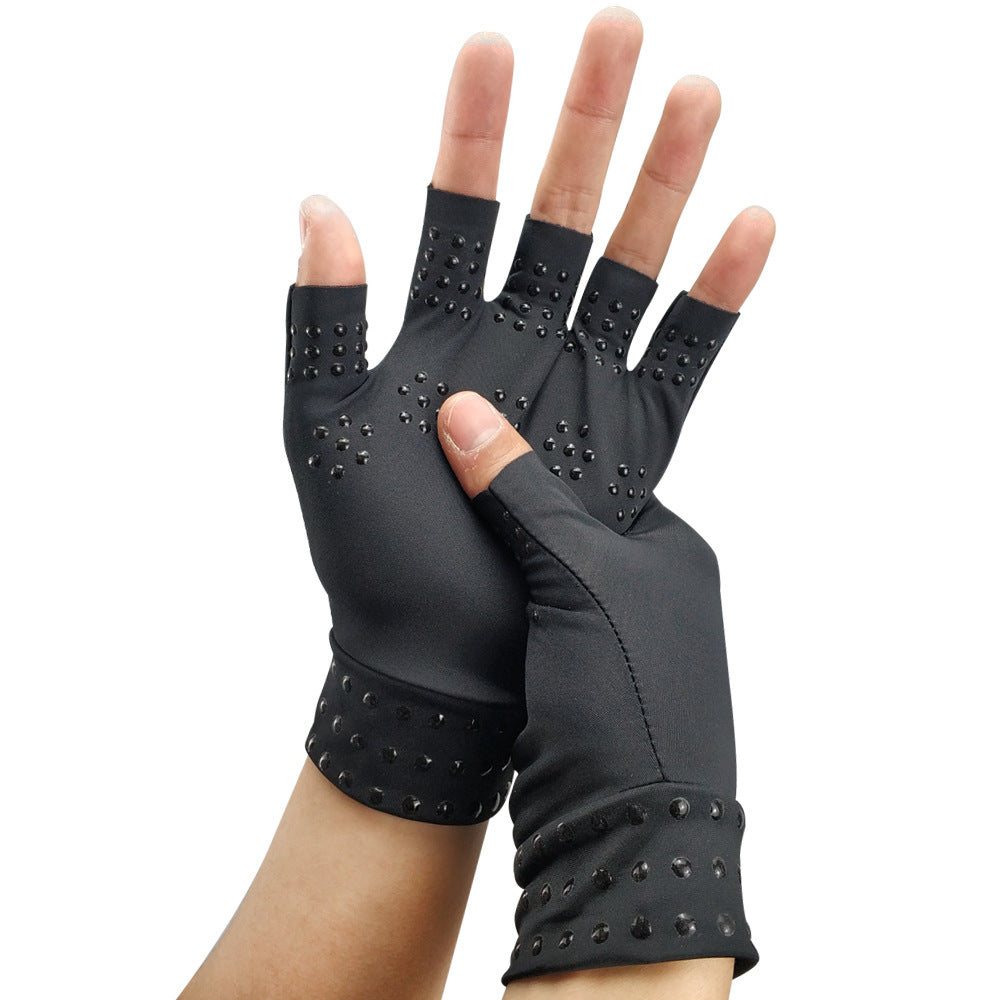 Health-Care Pressure Gloves Indoor Non-Slip Half-Finger Gloves Limorista