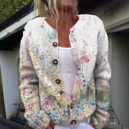 Printed Casual Cloak Coat Cardigan Sweater Limorista