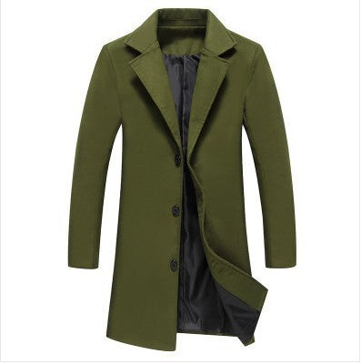 Autumn And Winter New Mens Solid Color Casual Business Woolen Coats Limorista