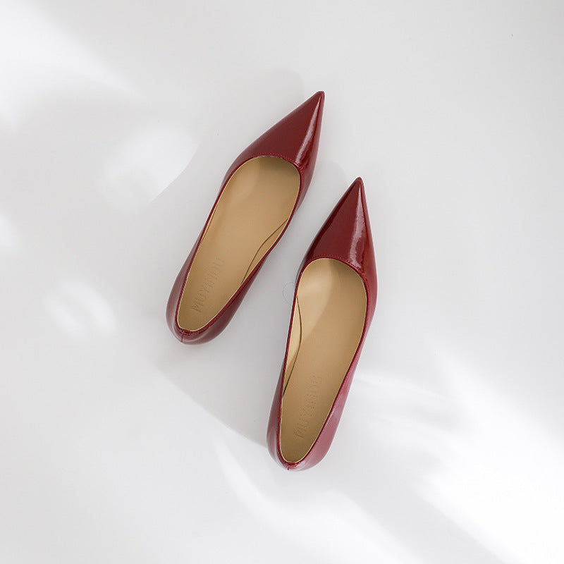 Red Bottom Nude Pointed Flat Shoes Limorista