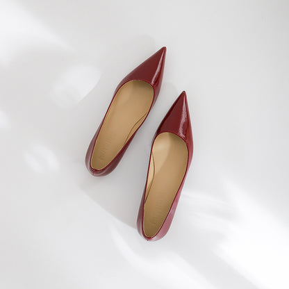 Red Bottom Nude Pointed Flat Shoes Limorista