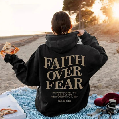 Faith Over Fear Christian Hoodie Christian Sweatshirt Jesus Hoodie Trendy Hoodie Bible Verse Shirt Unisex Aesthetic Clothes Limorista