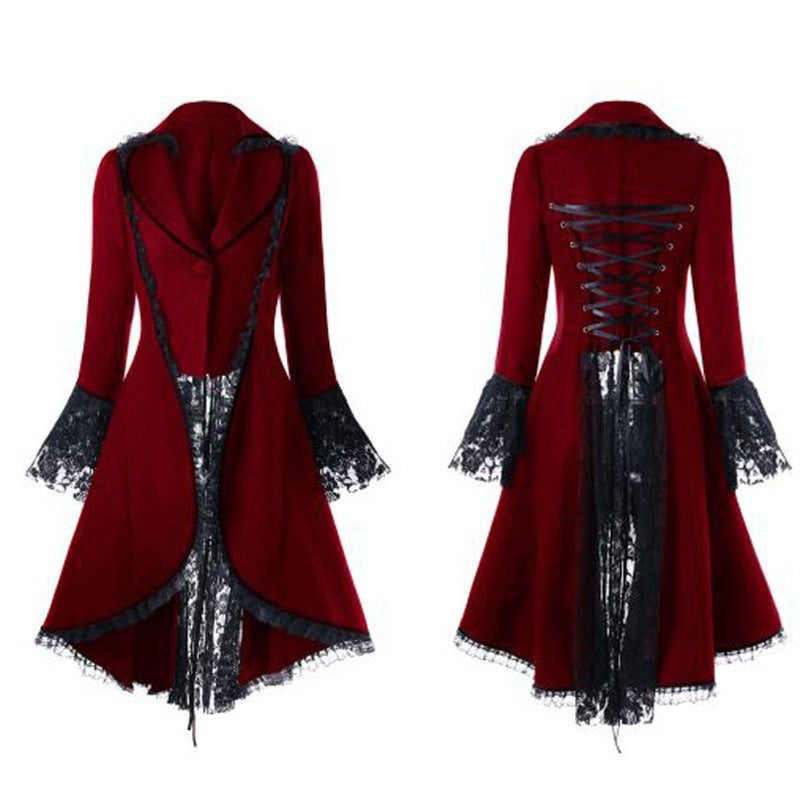 Long-sleeved Waist Lace Stitching Tuxedo Ladies Jacket Limorista