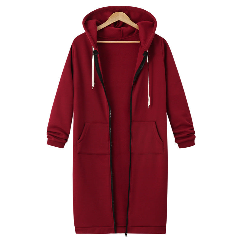 Hooded Long Sleeve Sweater Fleece Long Jacket Limorista