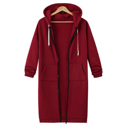 Hooded Long Sleeve Sweater Fleece Long Jacket Limorista